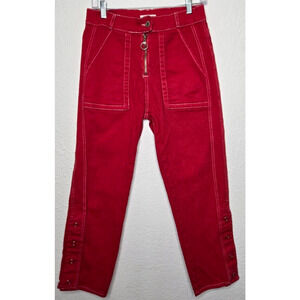 Dance & Marvel Pants Womens 4 Red Cargo Y2K Streetwear Utility Skater Grunge